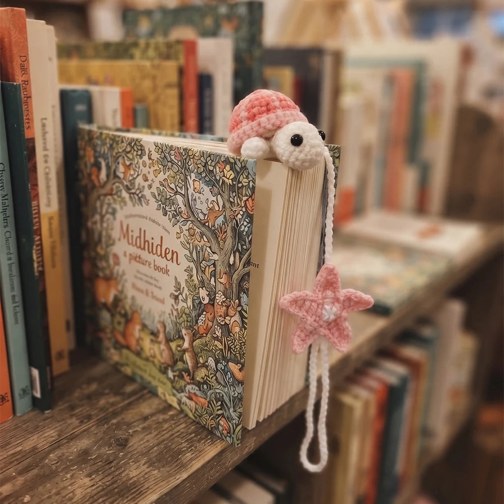1PC Handmade Woolen Bookmarks Turtles and Starfish Decor Study Bookmarks Curtain Buckles Cute Children'S Home Decor Rope Rack