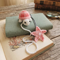 1PC Handmade Woolen Bookmarks Turtles and Starfish Decor Study Bookmarks Curtain Buckles Cute Children'S Home Decor Rope Rack