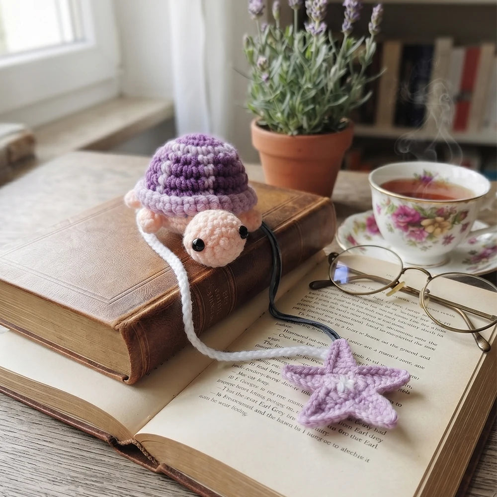 1PC Handmade Woolen Bookmarks Turtles and Starfish Decor Study Bookmarks Curtain Buckles Cute Children'S Home Decor Rope Rack