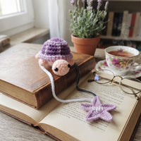 1PC Handmade Woolen Bookmarks Turtles and Starfish Decor Study Bookmarks Curtain Buckles Cute Children'S Home Decor Rope Rack
