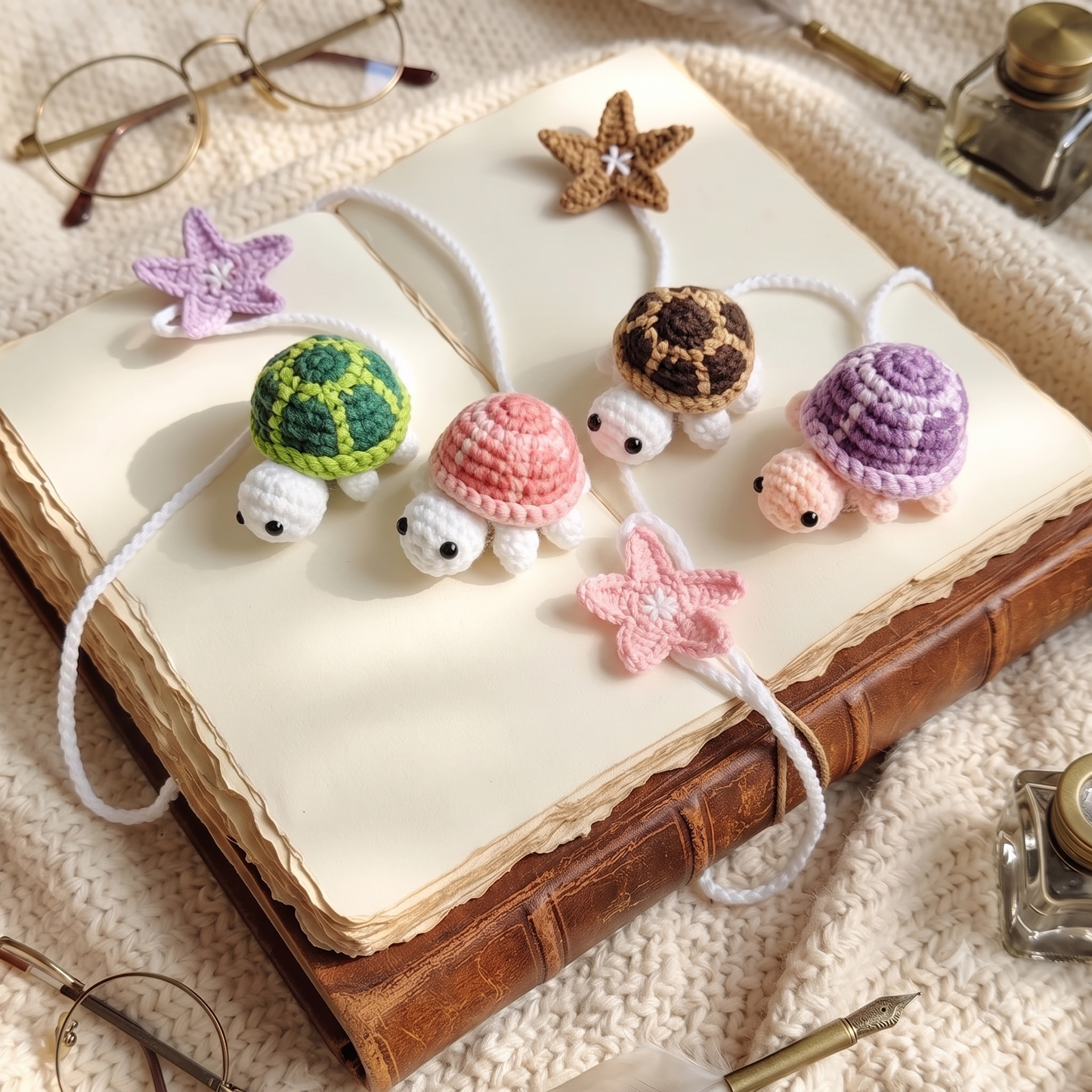Crochet Turtle & Starfish Bookmarks